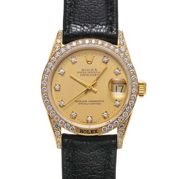 ROLEX Datejust Bezel and Lug Diamonds 68158G R series (around 1988) Champagn... - Picture 1 of 5